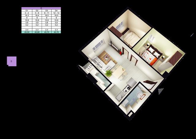 Thiết kế căn hộ D