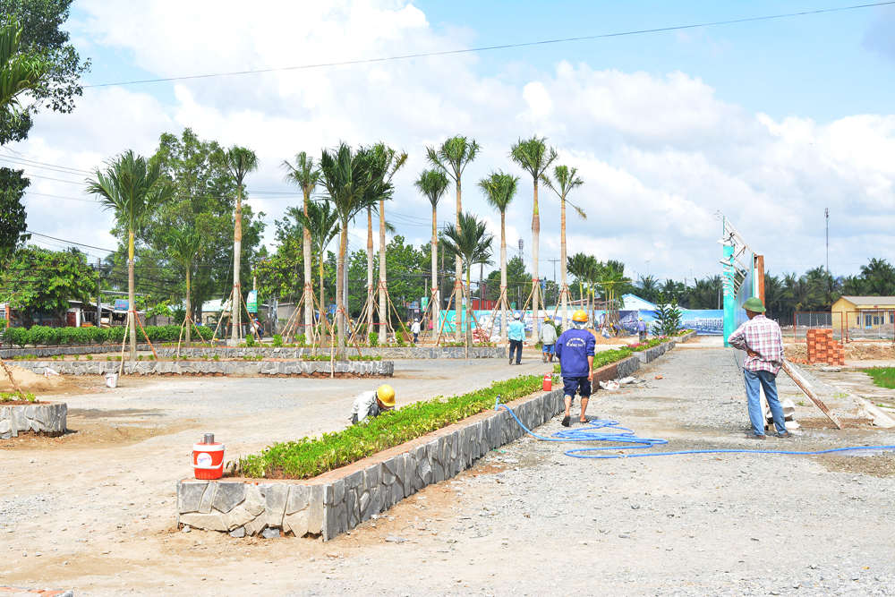 Một số hình ảnh thi công cảnh quan Bãi đỗ xe trung tâm 3000m2