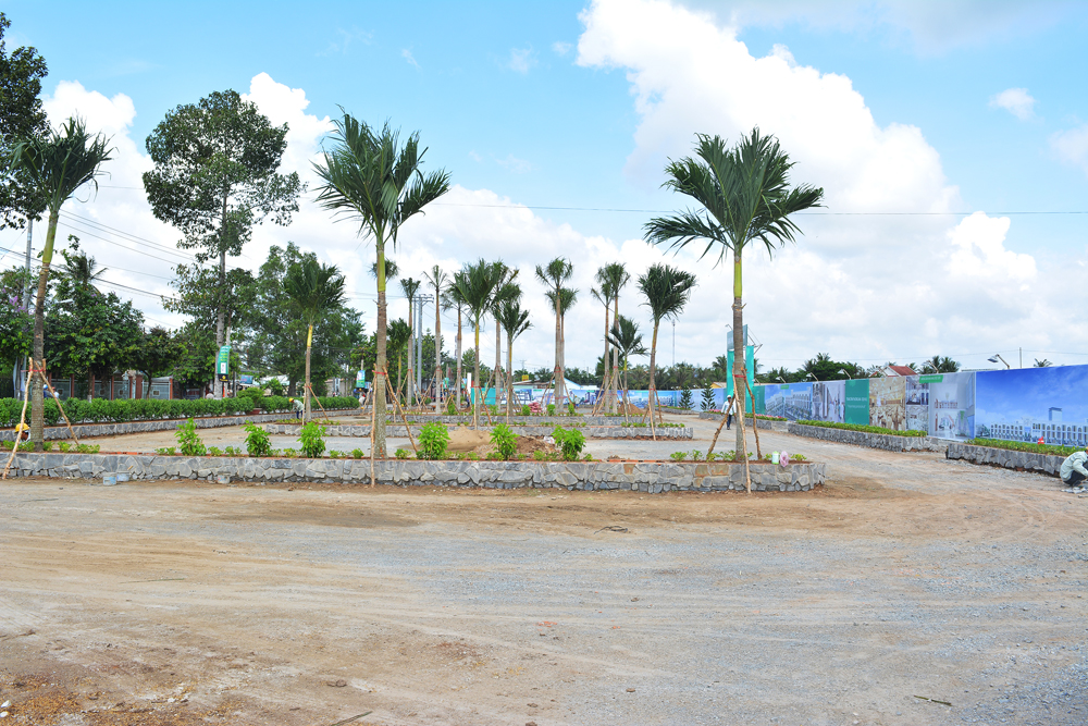 Một số hình ảnh thi công cảnh quan Bãi đỗ xe trung tâm 3000m2