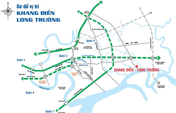Vị trí dự án khu dân cư khang điền long trường