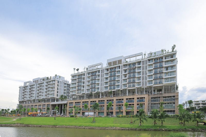 Khu căn hộ Sarica hiện đang hoàn thiện khối đế