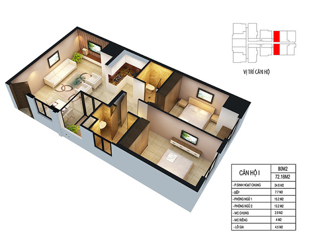 Thiết kế căn hộ I1, I2