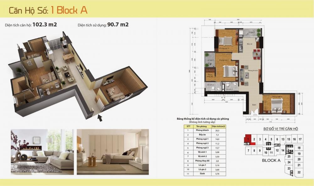 Thiết kế căn hộ 1A