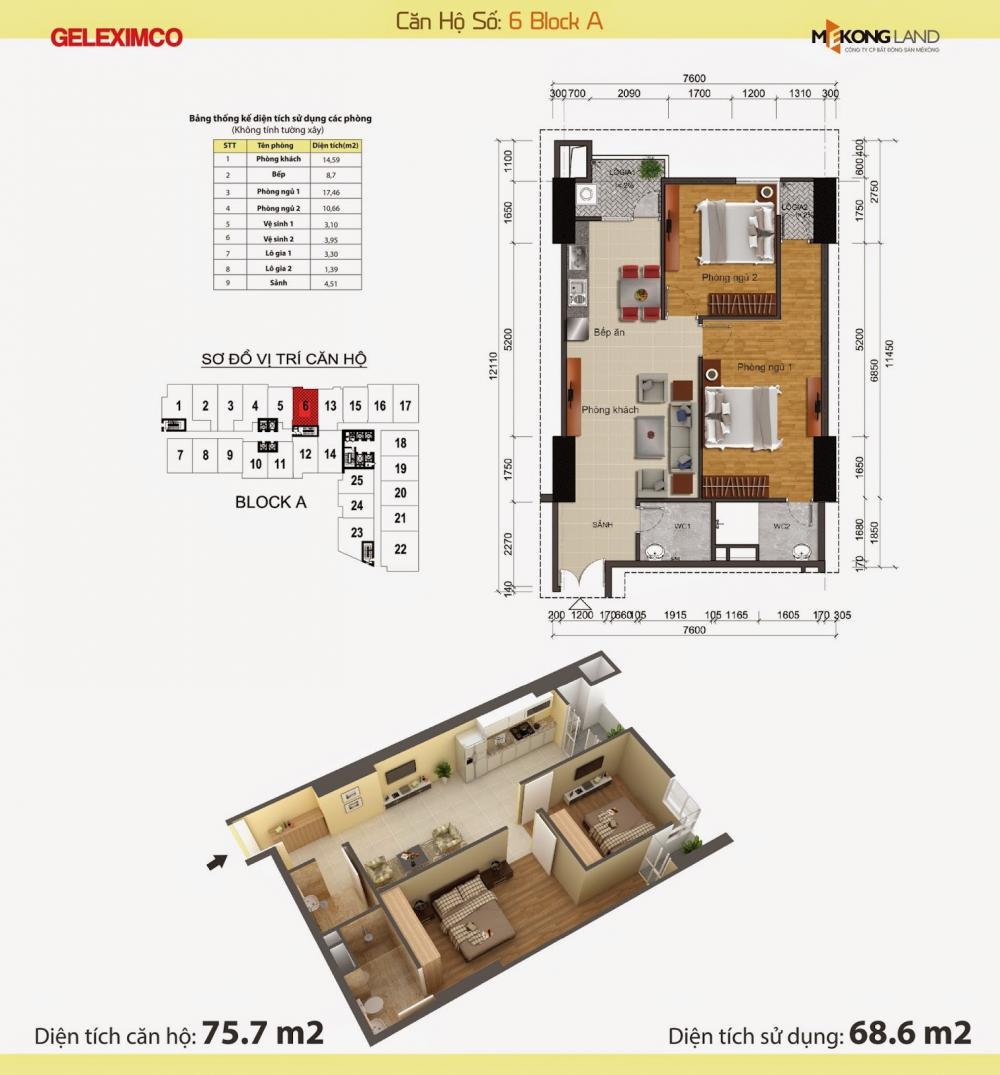Thiết kế căn hộ 6A