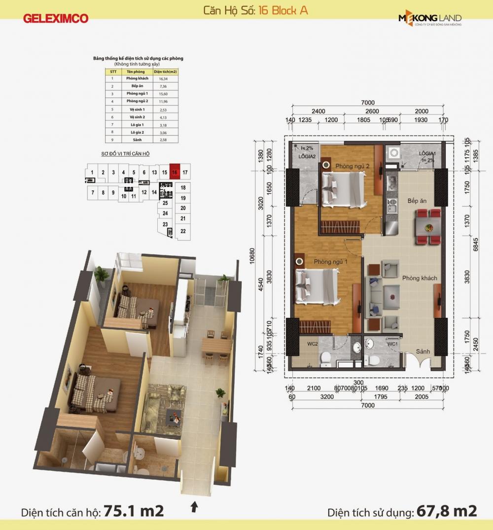 Thiết kế căn hộ 16A