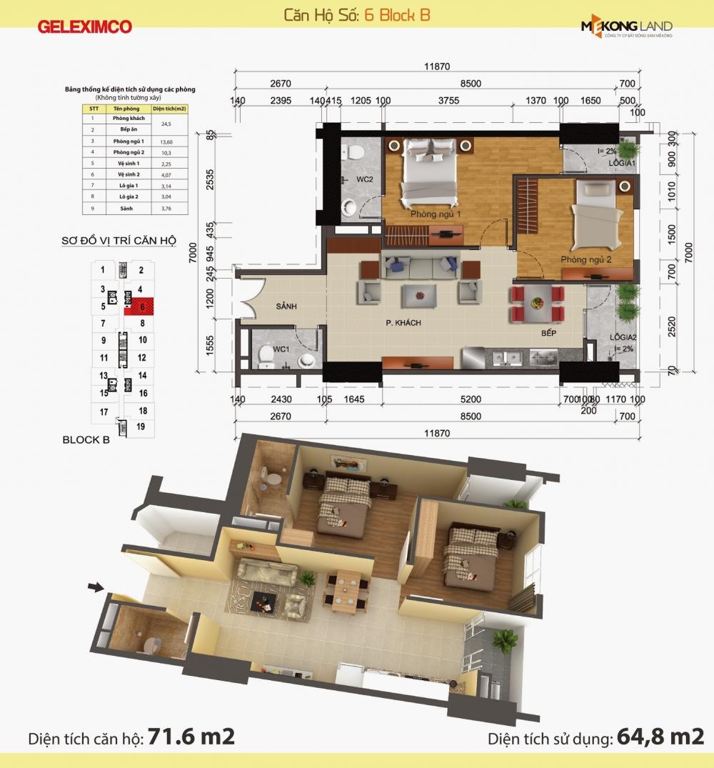 Thiết kế căn hộ 6B