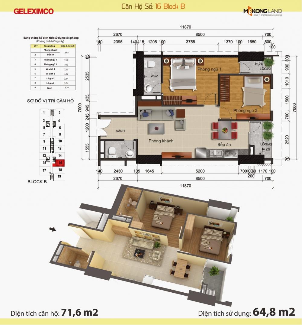 Thiết kế căn hộ 16B