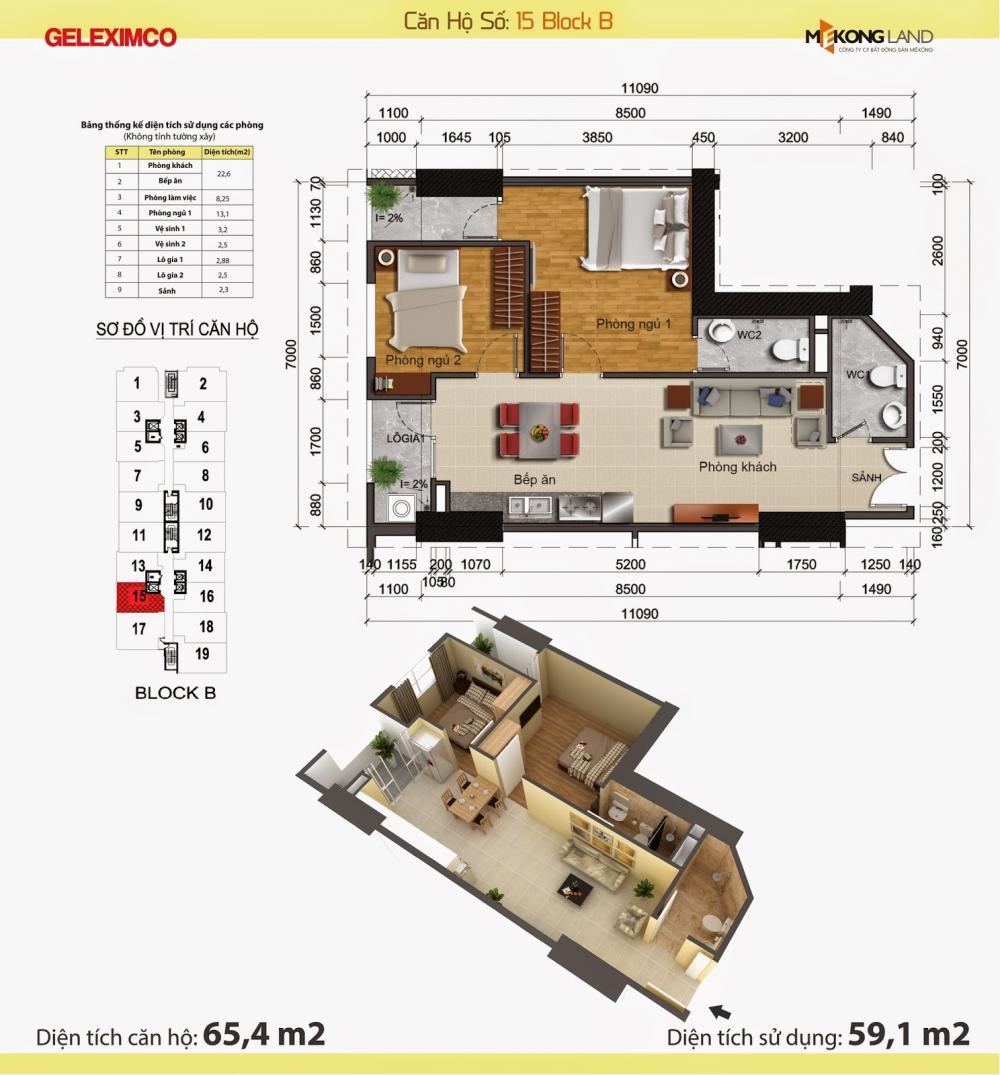 Thiết kế căn hộ 15B