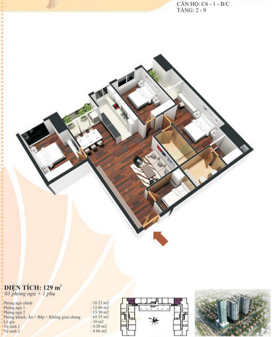 Thiết kế căn hộ c6 - 1