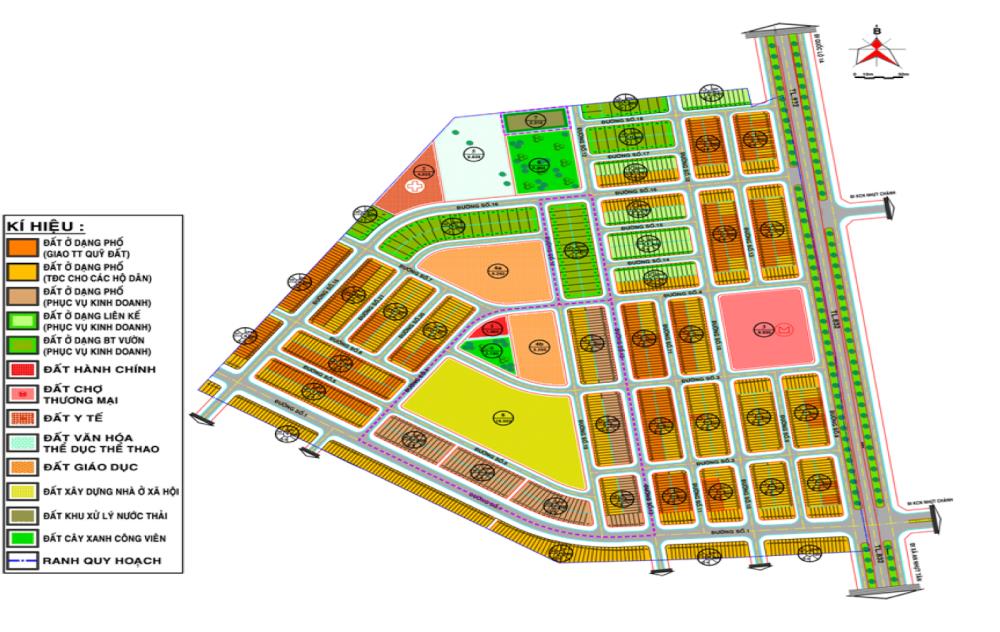 Sơ đồ phân lô Khu dân cư Nhựt Chánh