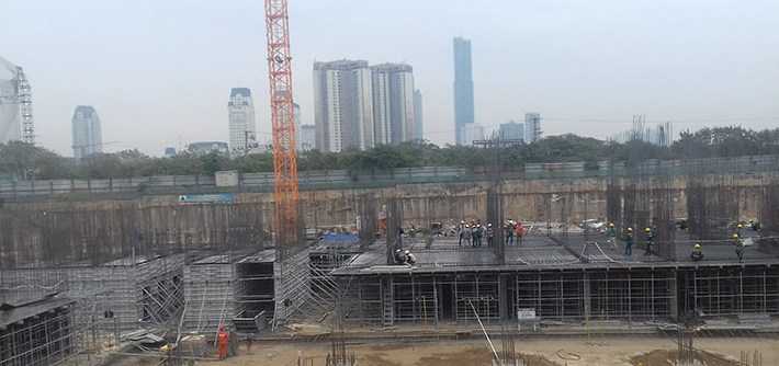 Dự án đang thi công tầng 1