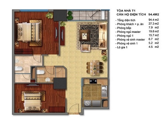 Thiết kế căn hộ T1-08, T1-09, T1-10, T1-11