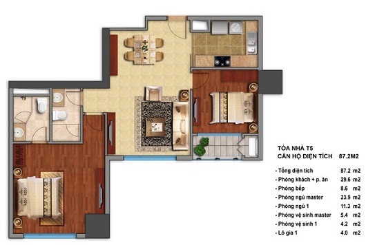 Thiết kế căn hộ T5-07, T5-11