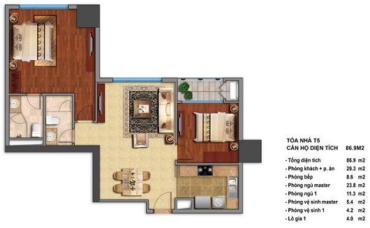 Thiết kế căn hộ T5-06, T5-10