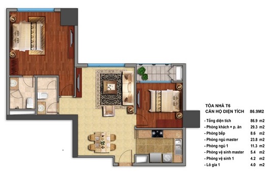 Thiết kế căn hộ T6-06, T6-10