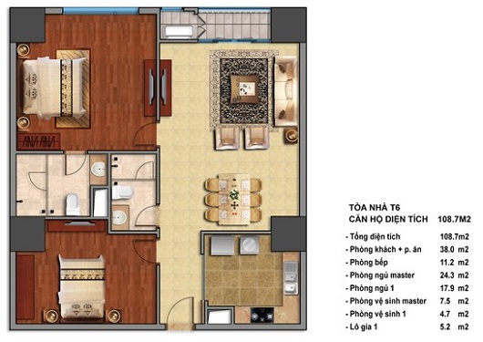 Thiết kế căn hộ T6-08, T6-09