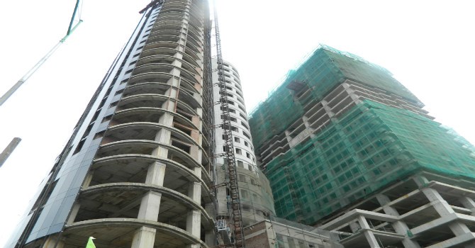 Dự án đã xây xong phần thô và đang tiến hành hoàn thiện