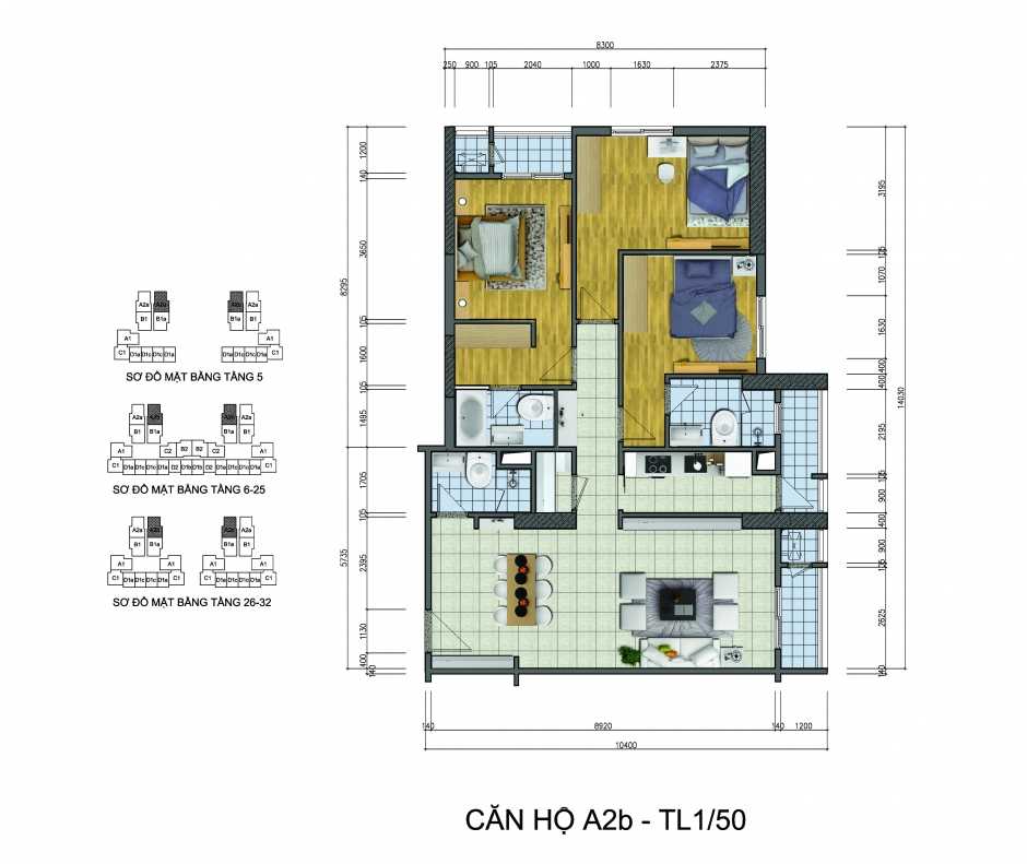 Thiết kế căn hộ A2b