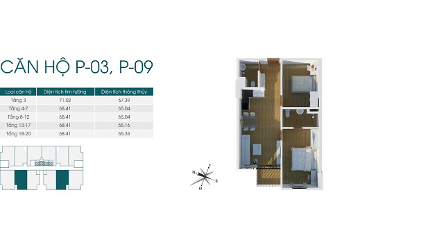 Thiết kế căn hộ P-09