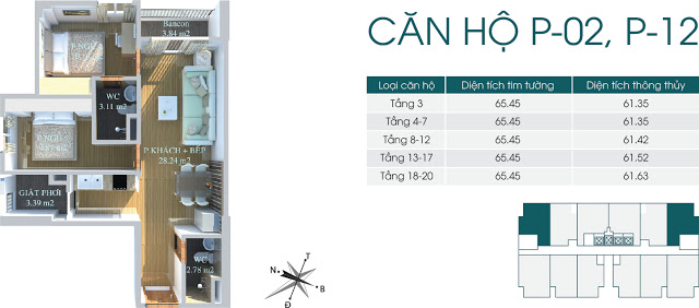 Thiết kế căn hộ P-12