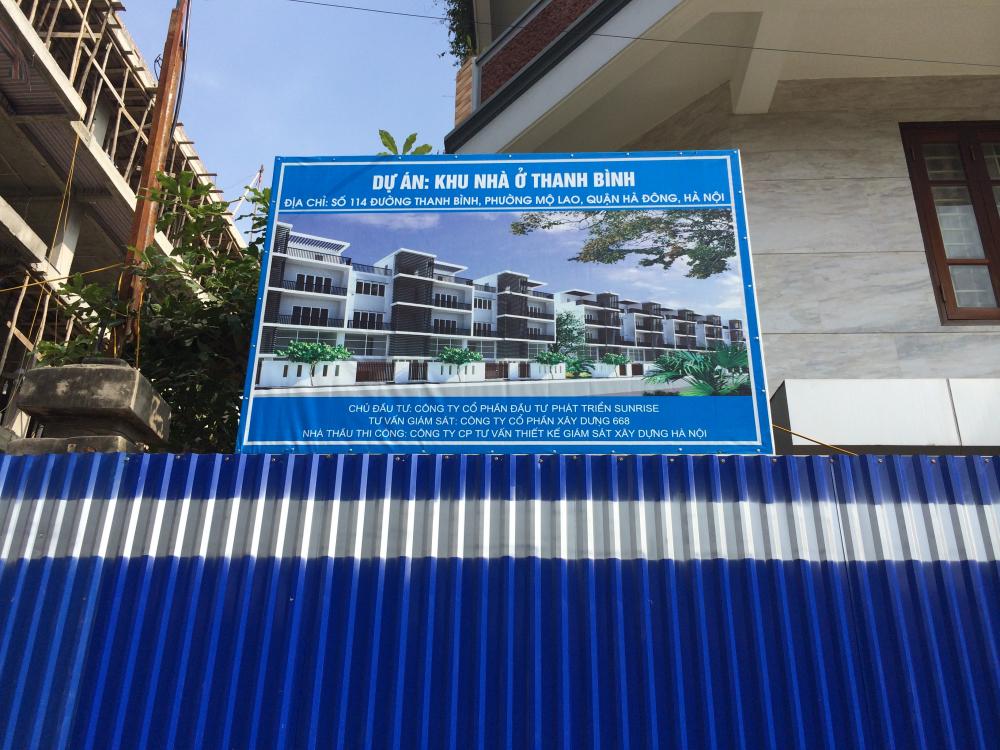 Dự án đang hoàn thiện thô các căn ở mặt đường Thanh Bình