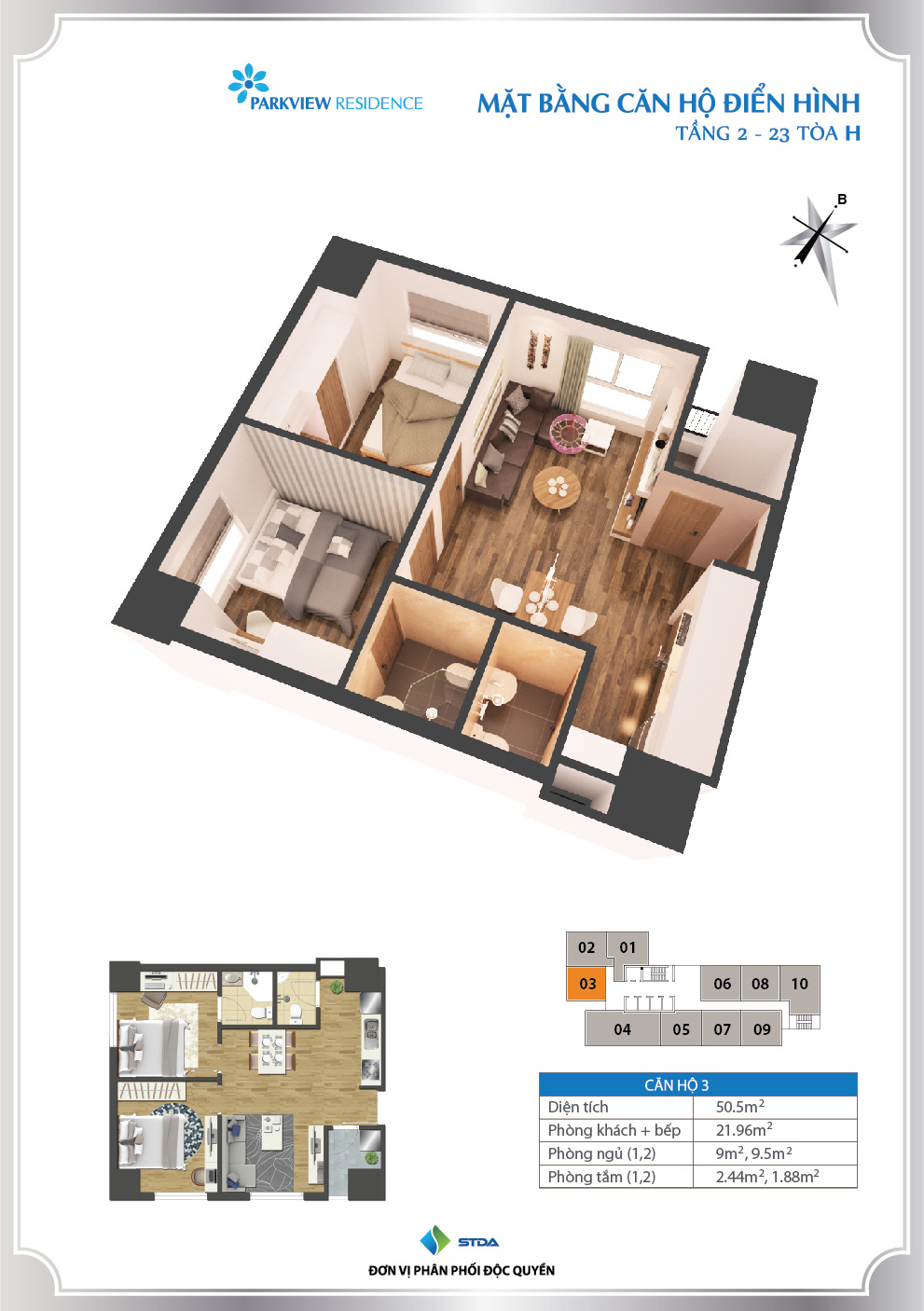 Thiết kế căn 03 - Tòa H