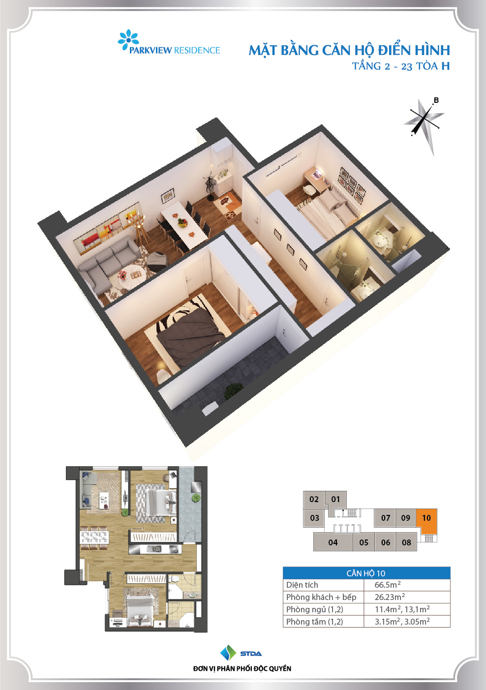 Tên: Thiết kế căn 10 - Tòa H