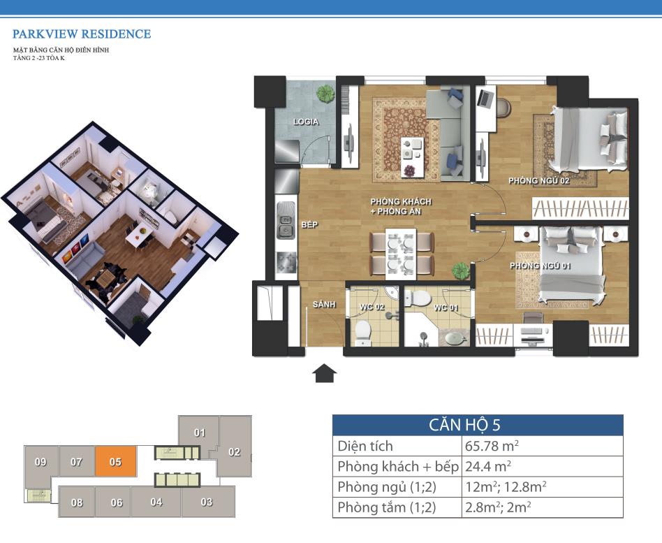 Thiết kế căn 5 - Tòa K4