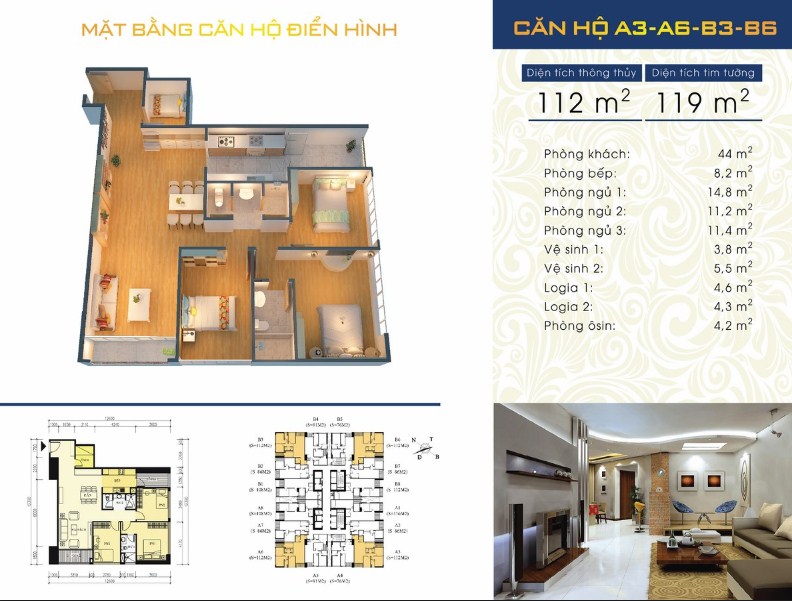 Thiết kế căn hộ A3-A6-B3-B6