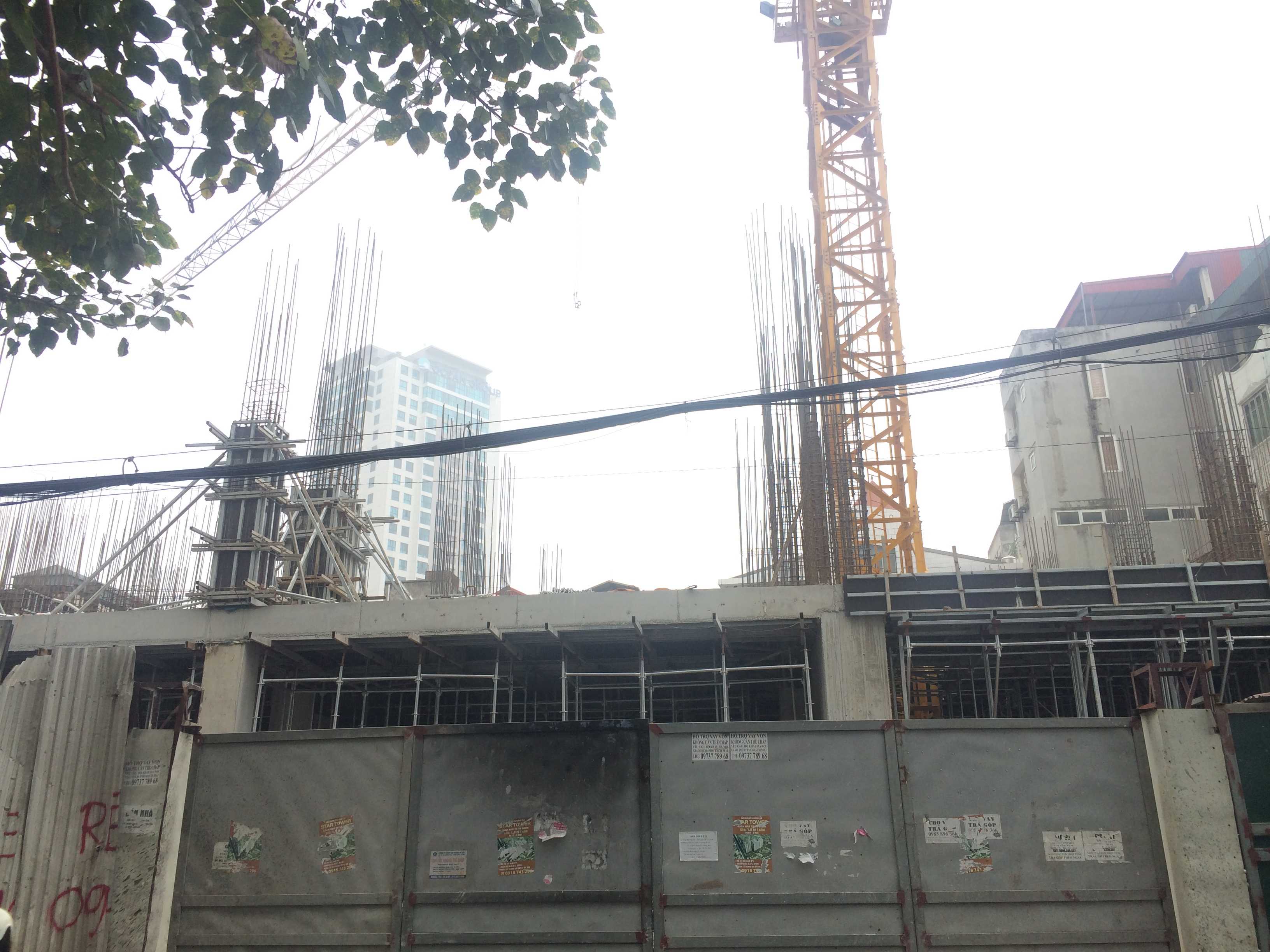 Dự án đang thi công tới mặt sàn tầng 2