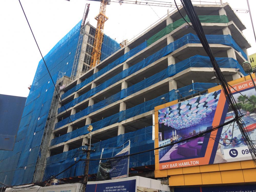 Dự án xây xong khối đế, đang thi công tới mặt sàn tầng 12