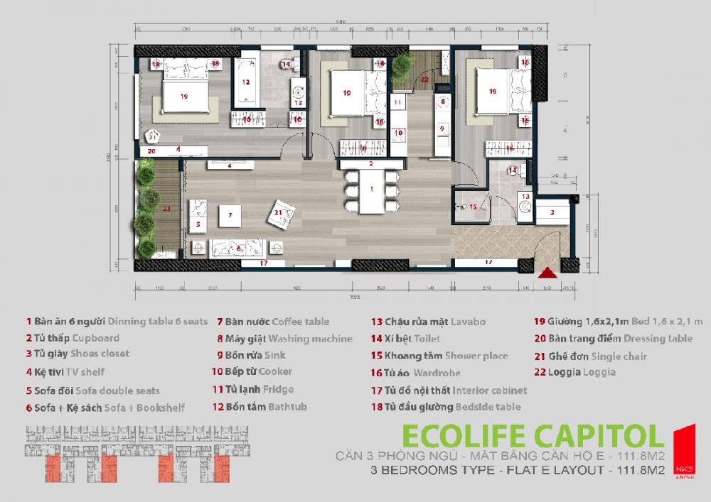 Thiết kế căn hộ E