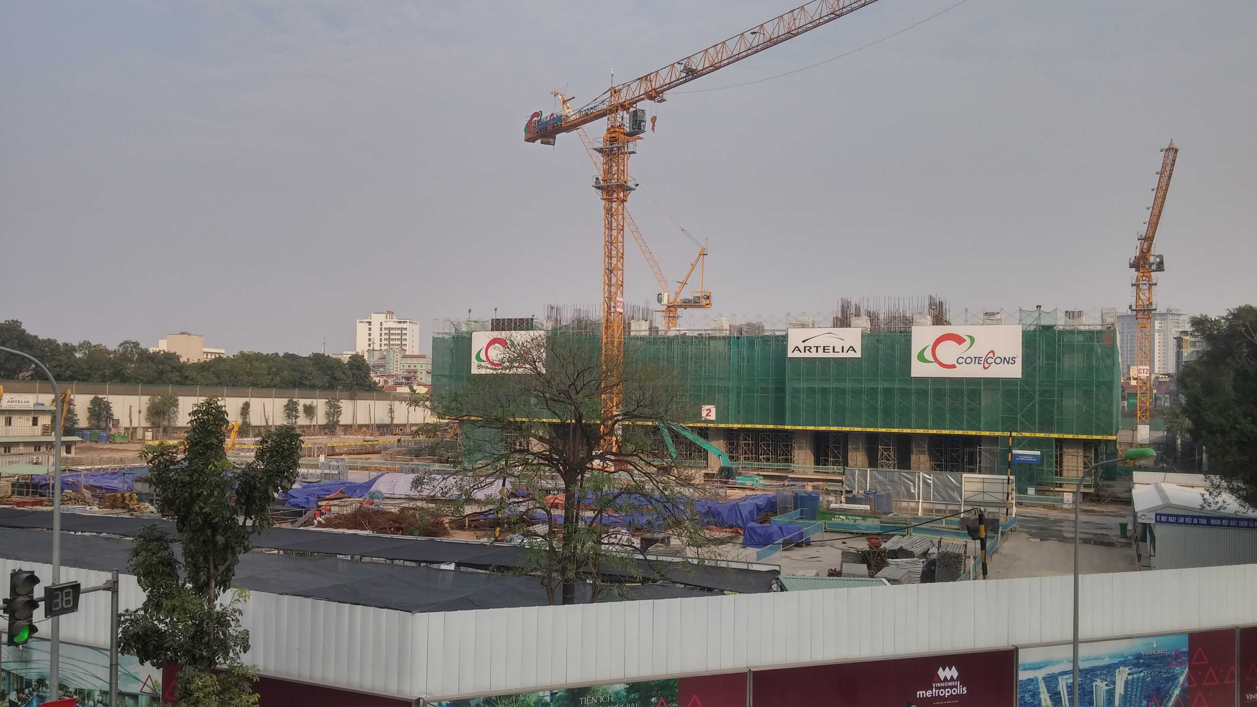 Dự án đang thi công tới mặt sàn tầng 4