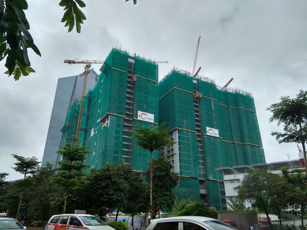 1 tòa đang thi công tới mặt sàn tầng 27, 1 tòa đang thi công mặt sàn tầng 24