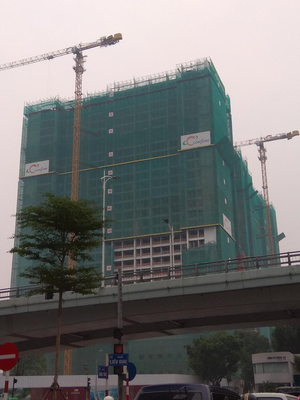 1 tòa đang thi công tới mặt sàn tầng 27, 1 tòa đang thi công mặt sàn tầng 24