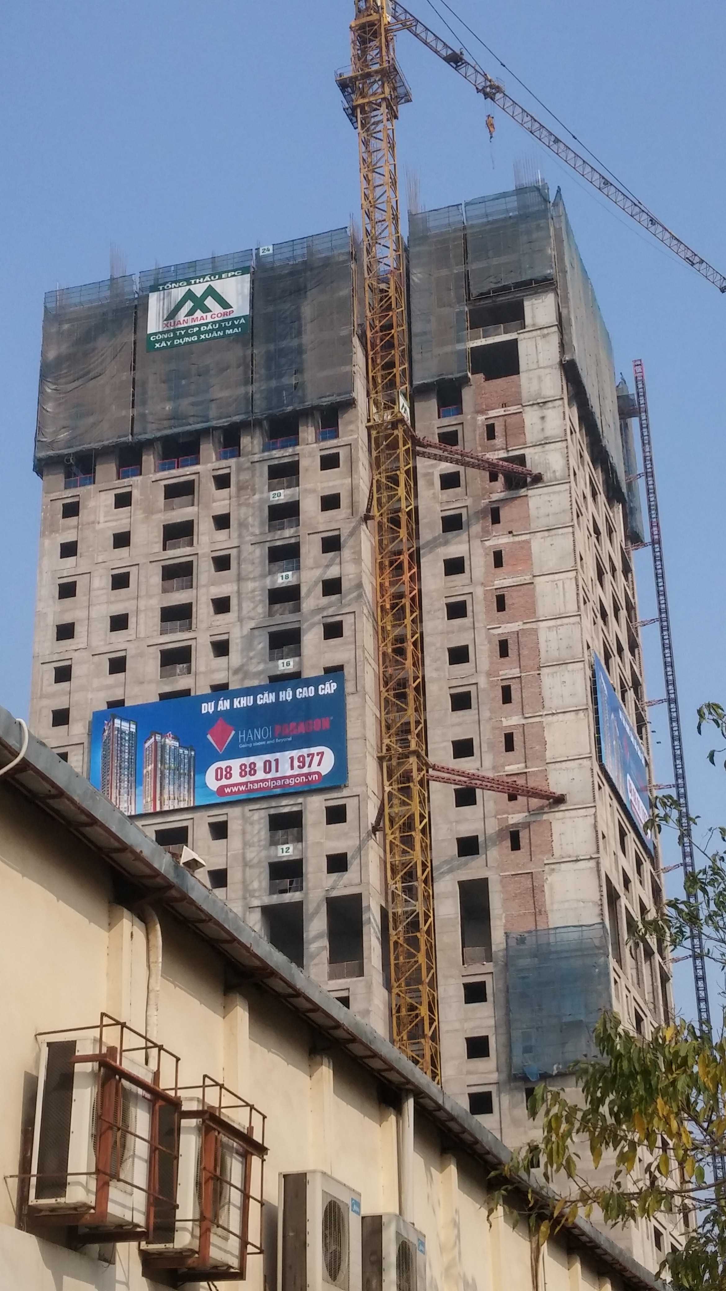 Dự án đang thi công tới mặt sàn tầng 24