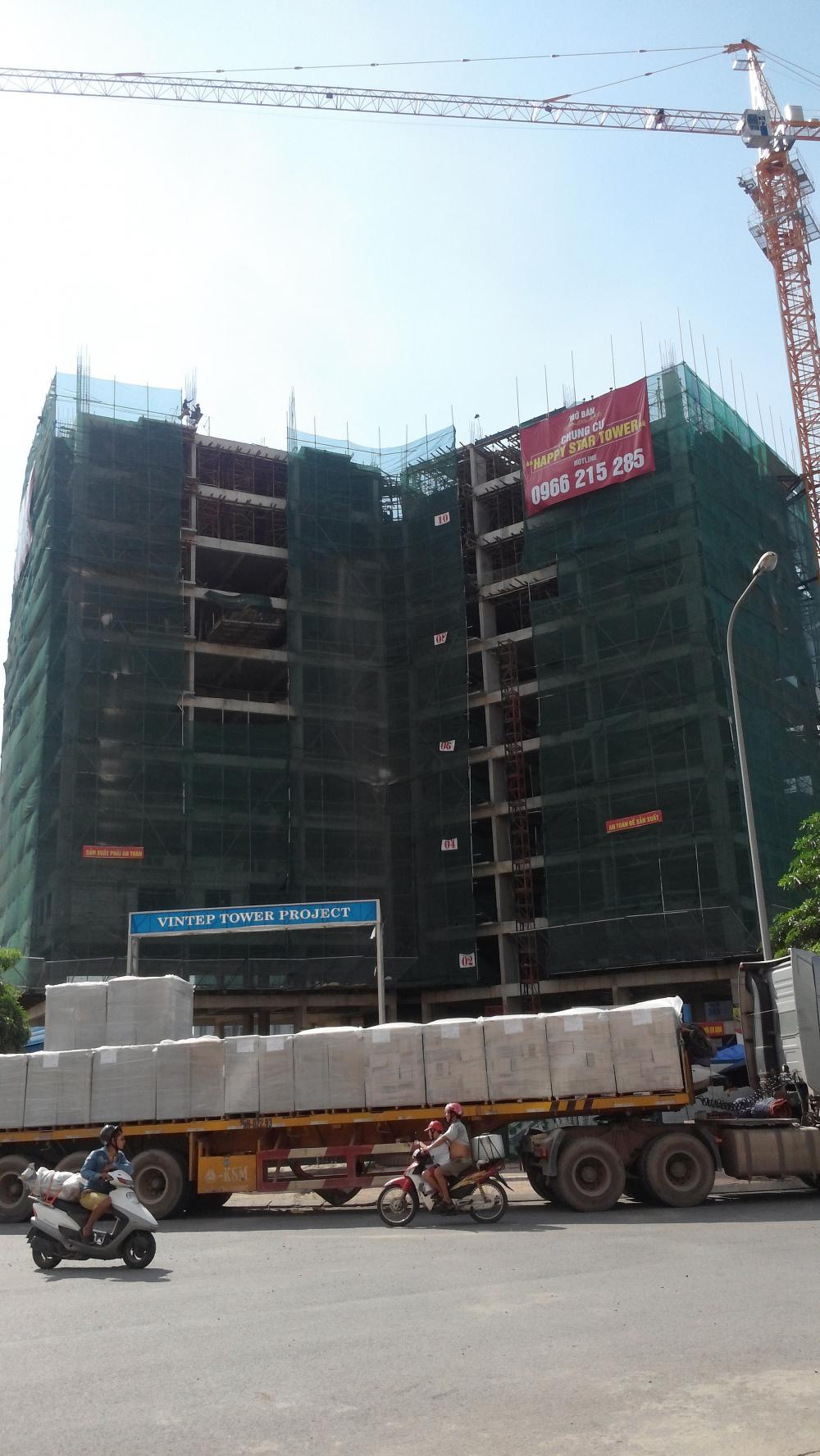 Dự án đã thi công tới mặt sàn tầng 12