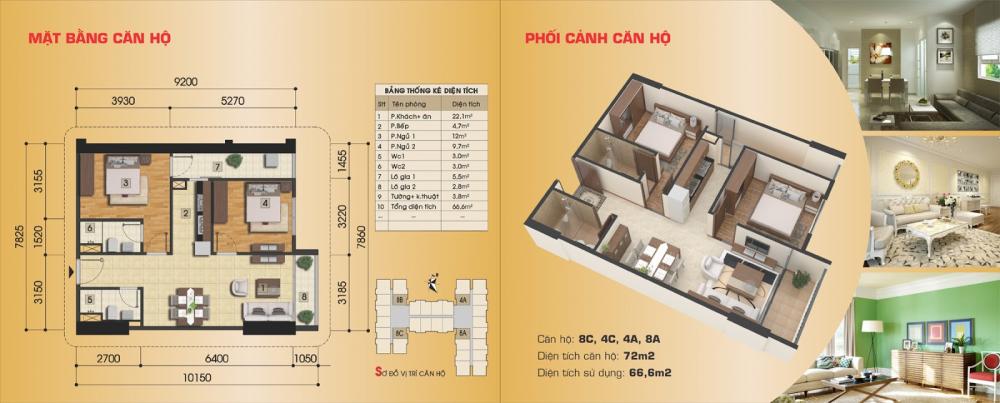 Thiết kế căn hộ 8C, 4C,4A, 8A