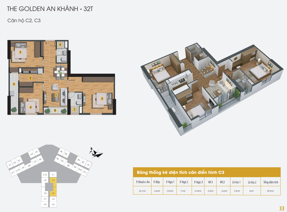 Thiết kế căn hộ C2, C3