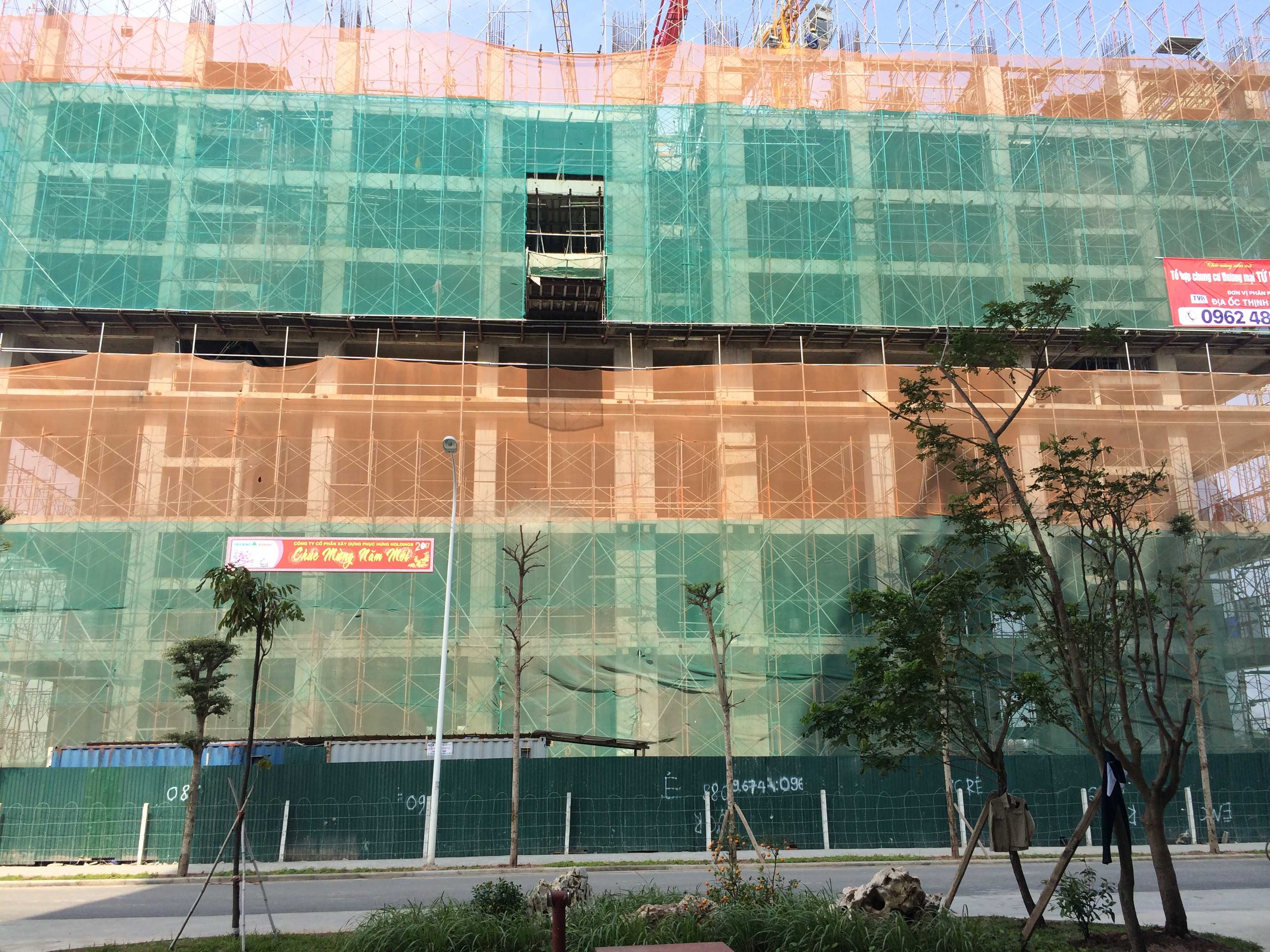 Dự án đang xây dựng đến mặt sàn tầng 7