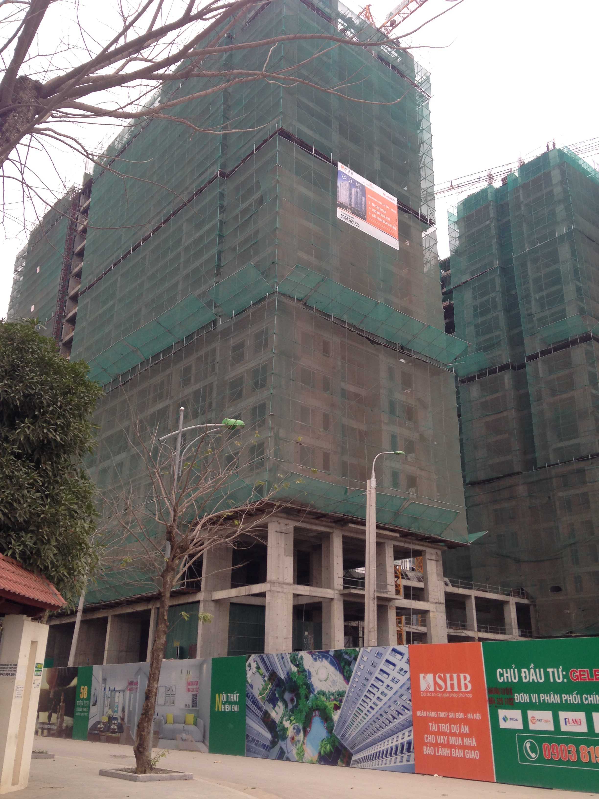 Dự án có 8 tòa, các tòa đang thi công tới mặt sàn từ tầng 9-22