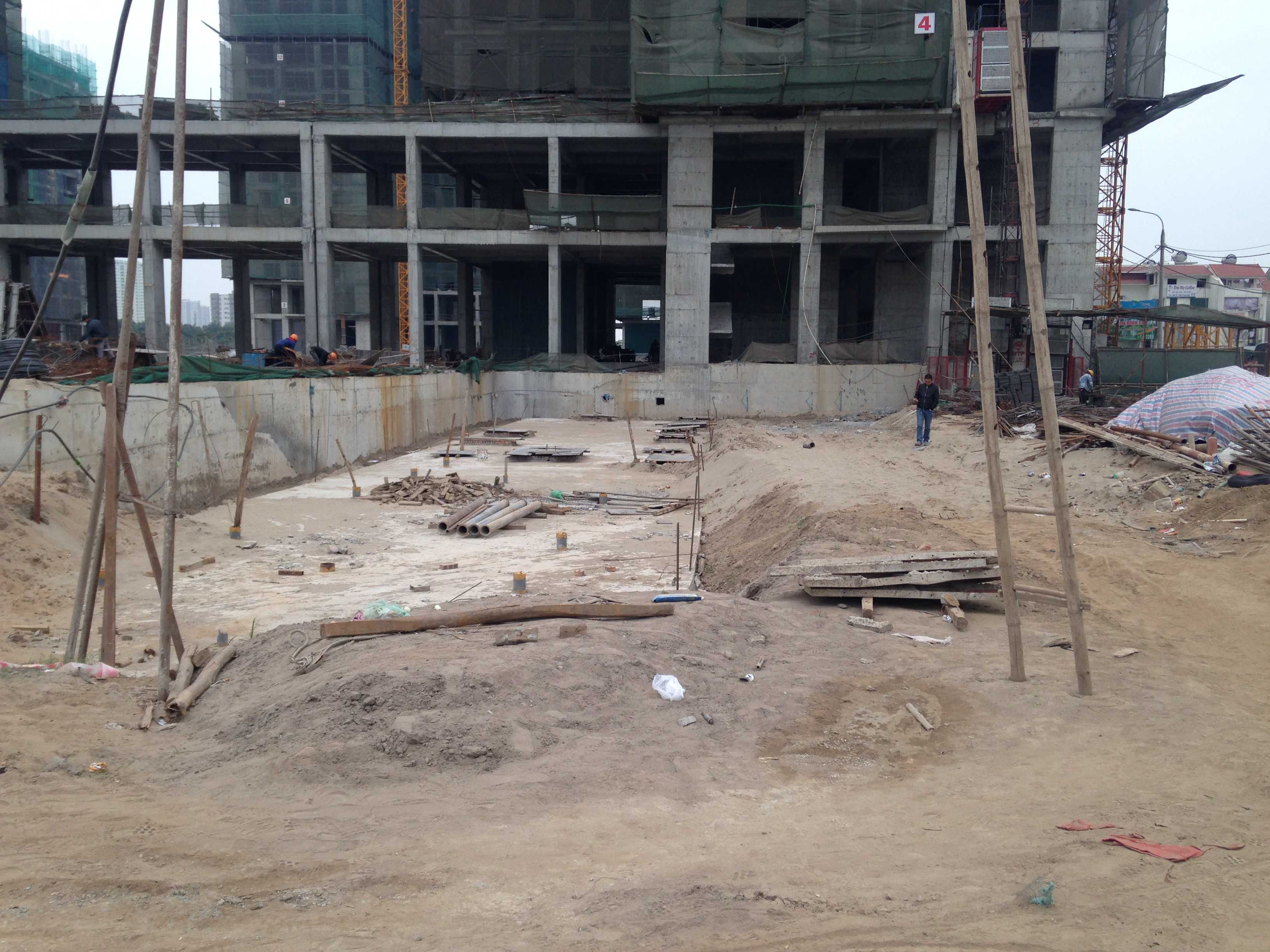 Dự án có 8 tòa, các tòa đang thi công tới mặt sàn từ tầng 9-22