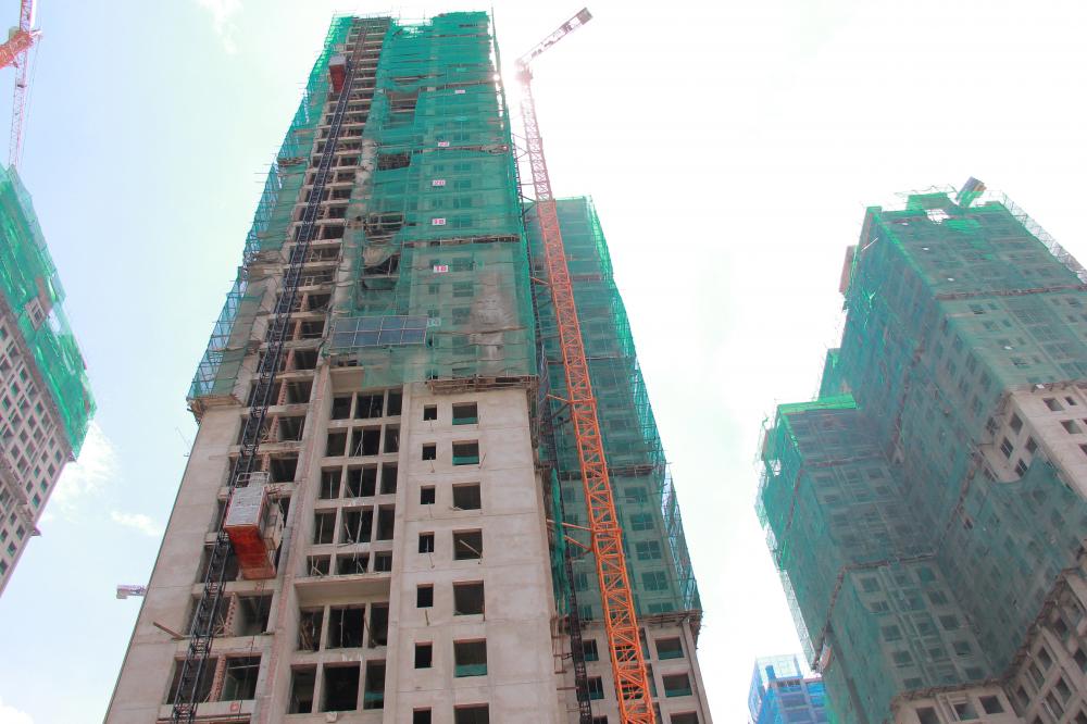 6 tòa đã xong thô, còn lại đang thi công từ tầng 21 đến 36