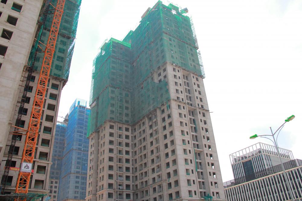 6 tòa đã xong thô, còn lại đang thi công từ tầng 21 đến 36