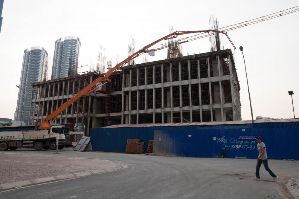 Dự án trên lô đất A10 đang thi công tới mặt sàn tầng 4