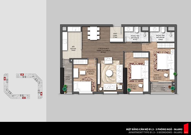 Thiết kế căn hộ B1.3