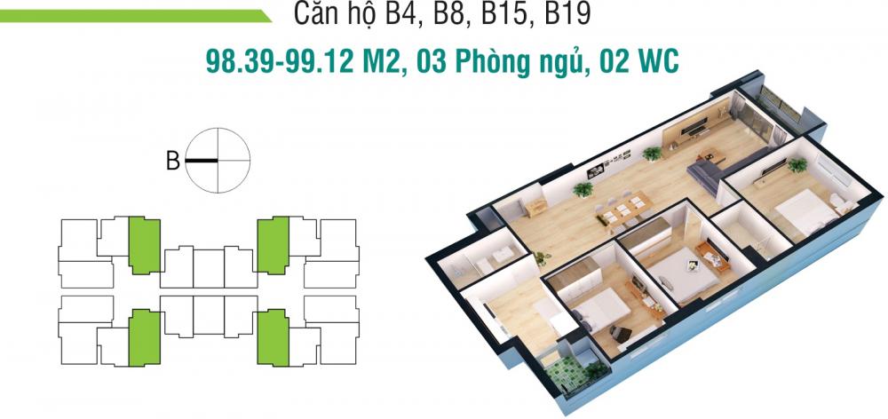 Thiết kế căn hộ B4, B8, B15, B19