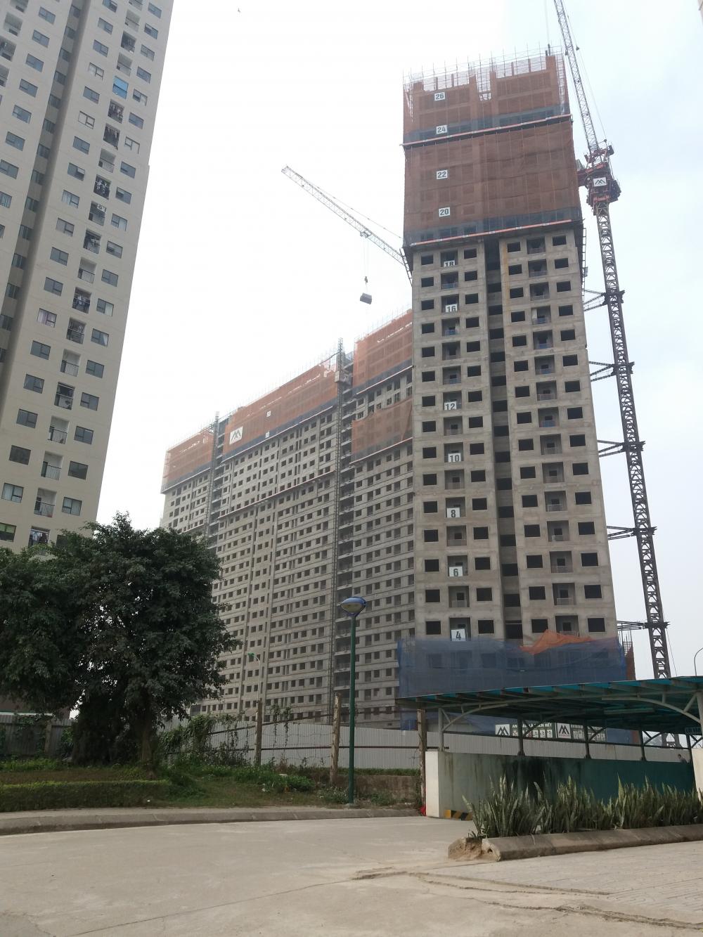 Tòa đã hoàn thiện và có người ở, tòa chuẩn bị cất nóc