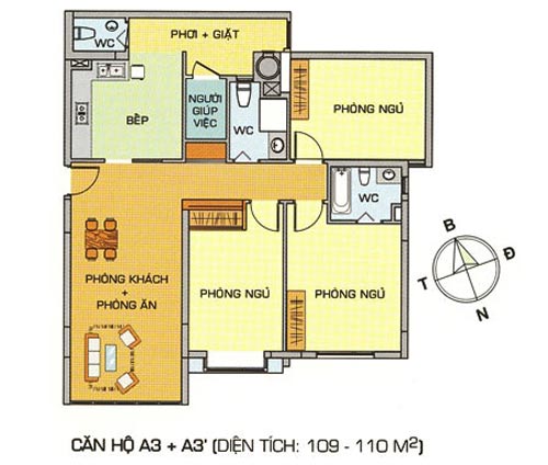 Thiết kế căn hộ A3-A3'