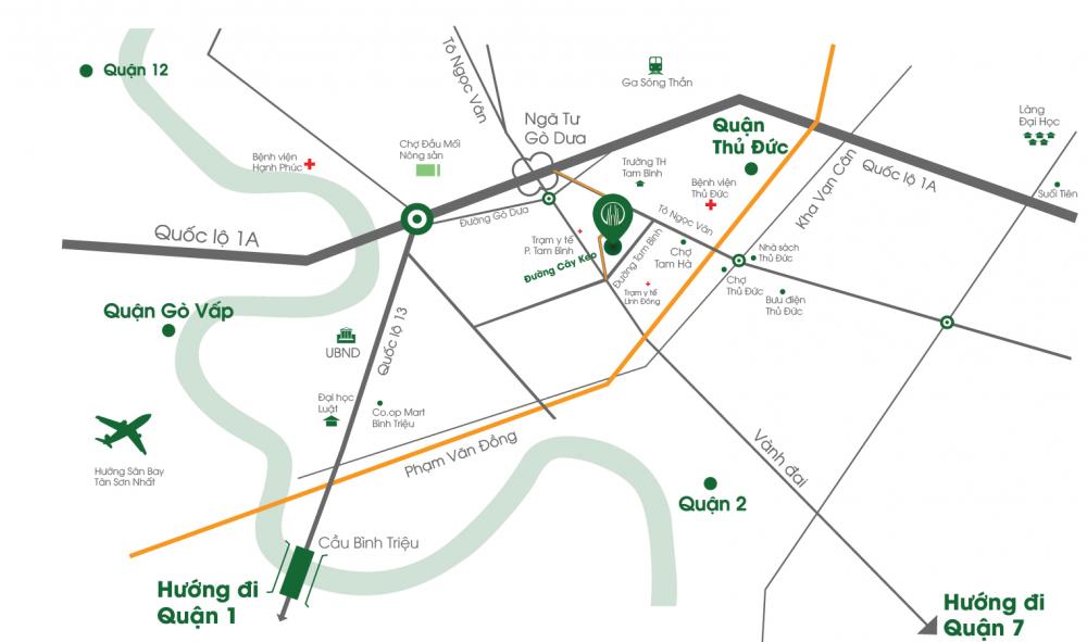 Vị trí dự án Đạt Gia Residence Đạt Gia Residence